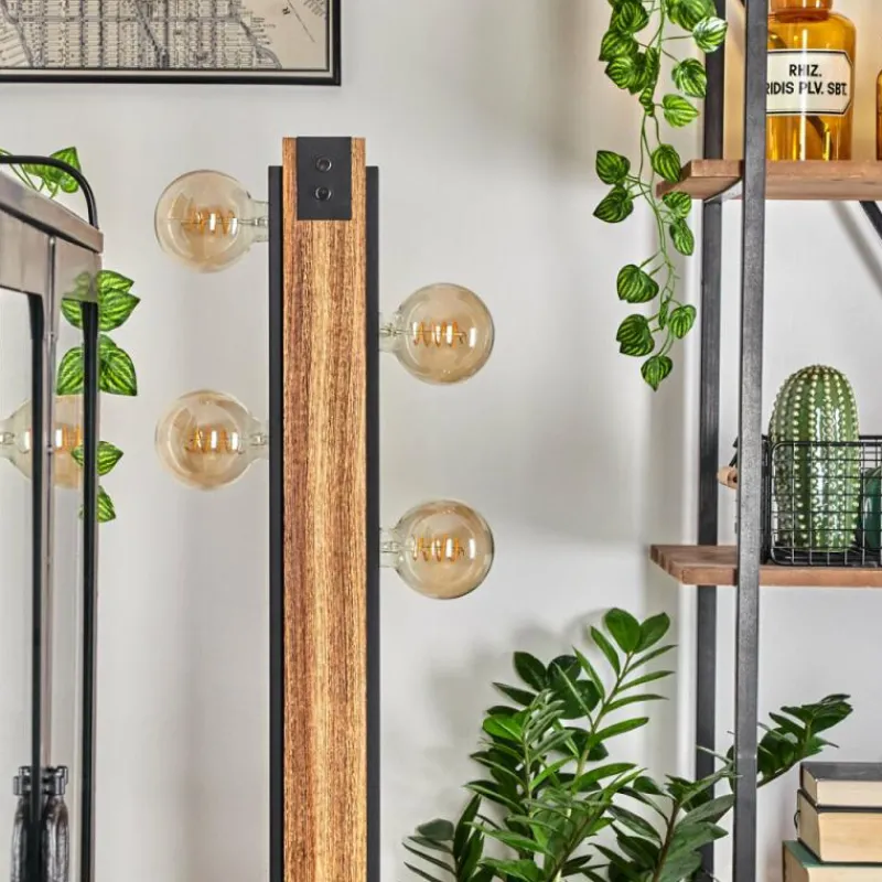 Luminaires Scandinaves-hofstein Lampadaire Yuma Écru, Noir, 4 lumières