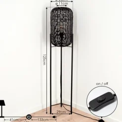 Luminaires Scandinaves-hofstein Lampadaire Zaracure Noir, 1 lumière