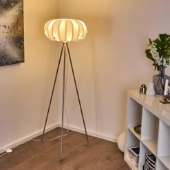 Luminaires Scandinaves-hofstein Lampadaire Zobus Nickel mat, 1 lumière