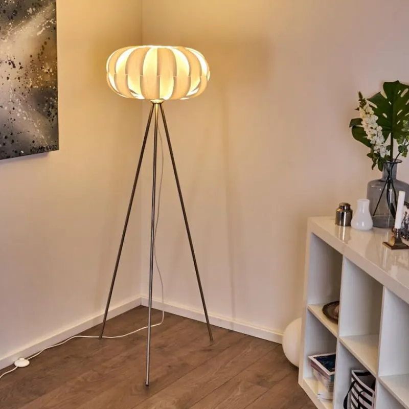 Luminaires Scandinaves-hofstein Lampadaire Zobus Nickel mat, 1 lumière