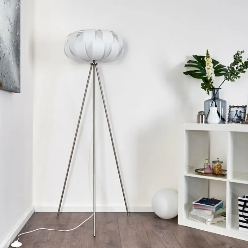 Luminaires Scandinaves-hofstein Lampadaire Zobus Nickel mat, 1 lumière