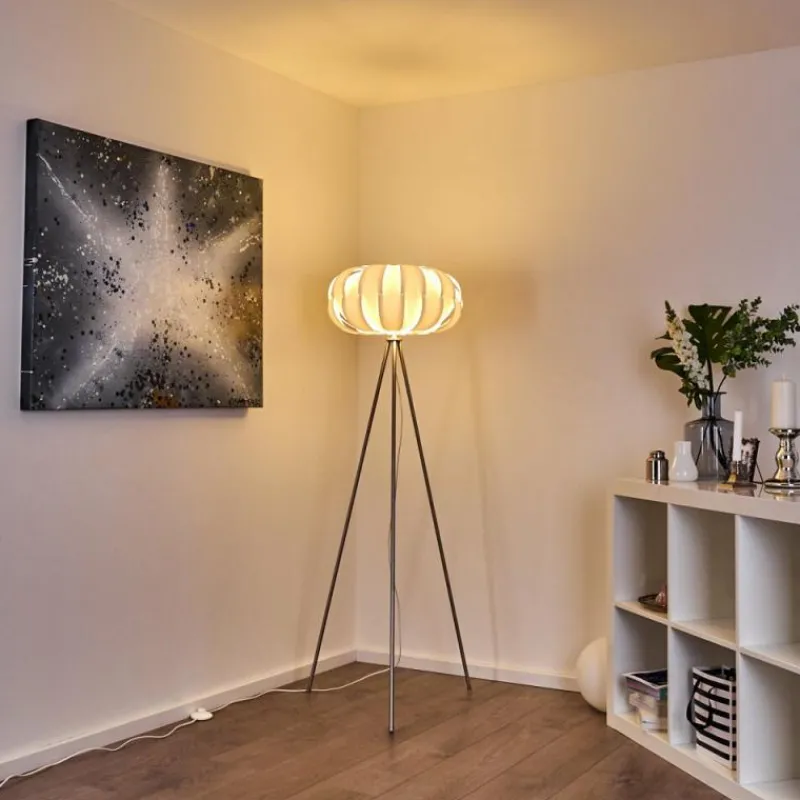 Luminaires Scandinaves-hofstein Lampadaire Zobus Nickel mat, 1 lumière