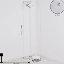 hofstein Lampadaire Zuoz Chrome, Blanc, 1 lumière