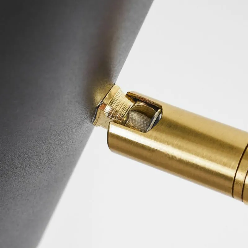 hofstein Lampadaire Zuoz Laiton, Noir, 1 lumière* Lampadaires Et Lampes Sur Pied