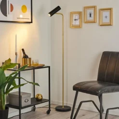 hofstein Lampadaire Zuoz Laiton, Noir, 1 lumière* Lampadaires Et Lampes Sur Pied