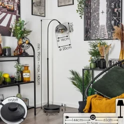 Suspension Verre Fumé-hofstein Lampe à arc Acey Noir, 1 lumière