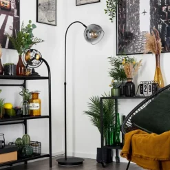 Suspension Verre Fumé-hofstein Lampe à arc Acey Noir, 1 lumière