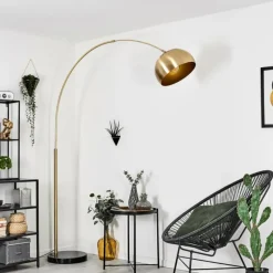 Lampes Art Déco-hofstein Lampe à arc Lourinha Laiton, Noir, 1 lumière