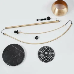 Lampes Art Déco-hofstein Lampe à arc Lourinha Laiton, Noir, 1 lumière