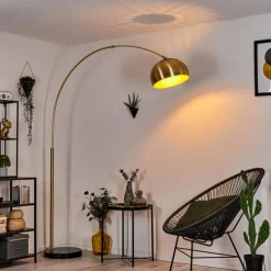 Lampes Art Déco-hofstein Lampe à arc Lourinha Laiton, Noir, 1 lumière