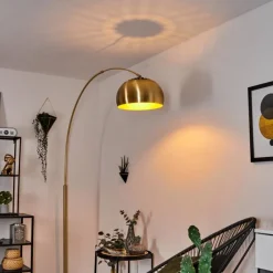 Lampes Art Déco-hofstein Lampe à arc Lourinha Laiton, Noir, 1 lumière