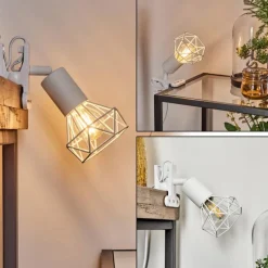 Lampes Industrielles-hofstein lampe â clipper Baripada Blanc, 1 lumière