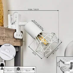 Lampes Industrielles-hofstein lampe â clipper Baripada Blanc, 1 lumière