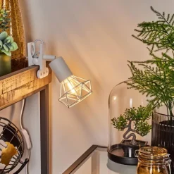 Lampes Industrielles-hofstein lampe â clipper Baripada Blanc, 1 lumière