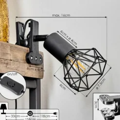 Lampes Industrielles-hofstein lampe â clipper Baripada Noir, 1 lumière
