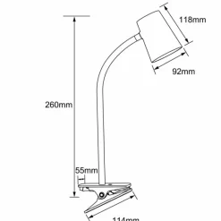 Luminaires Brilliant lampe â clipper Brilliant Adda LED Blanc, 1 lumière* Éclairage Led