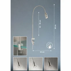 Luminaires Fischer & Honsel lampe â clipper Fischer & Honsel Sten LED Nickel mat, 1 lumière, Détecteur de mouvement* Éclairage Led