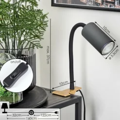 Luminaires Scandinaves-hofstein lampe â clipper Javel Brun, Couleur bois, Noir, 1 lumière