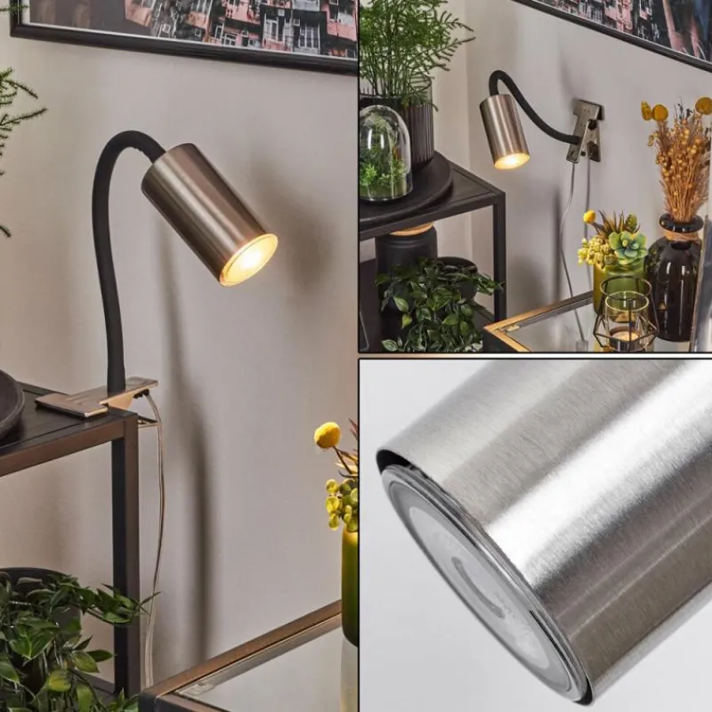 Luminaires Scandinaves-hofstein lampe â clipper Javel Nickel mat, Noir, 1 lumière