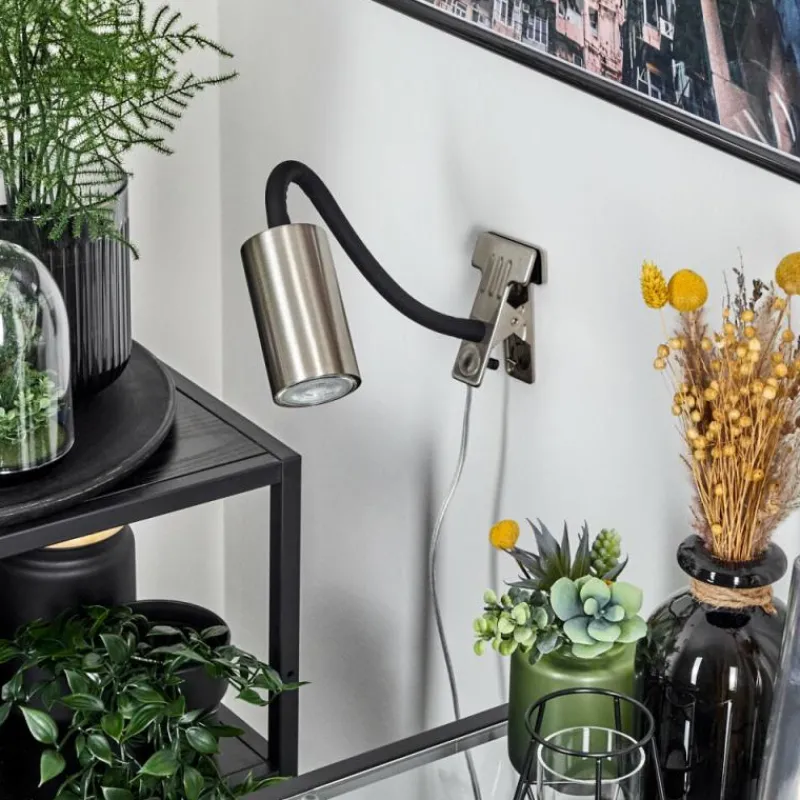 Luminaires Scandinaves-hofstein lampe â clipper Javel Nickel mat, Noir, 1 lumière