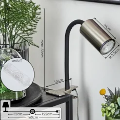 Luminaires Scandinaves-hofstein lampe â clipper Javel Nickel mat, Noir, 1 lumière