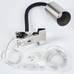 Luminaires Scandinaves-hofstein lampe â clipper Javel Nickel mat, Noir, 1 lumière