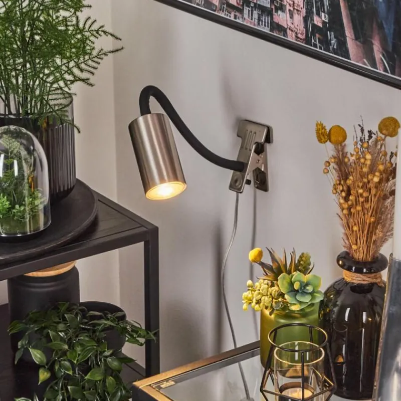 Luminaires Scandinaves-hofstein lampe â clipper Javel Nickel mat, Noir, 1 lumière