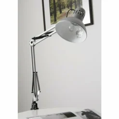 Luminaires Brilliant Lampe à pince Brilliant Hobby Acier inoxydable, Titane, 1 lumière* Lampes À Poser