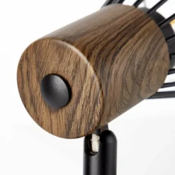 Lampes Vintages & Rétros-Luminaires Brilliant Lampe à pince Brilliant Manama Bois foncé, Noir, 1 lumière