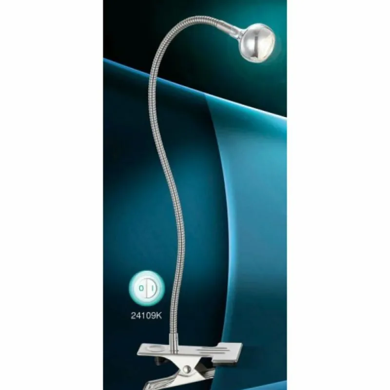 Luminaires Globo Lighting Lampe à pince Globo SERPENT LED Nickel mat, 1 lumière* Éclairage Led