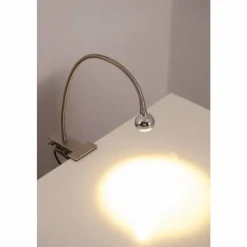 hofstein Lampe à pince Globo SERPENT LED Nickel mat, 1 lumière