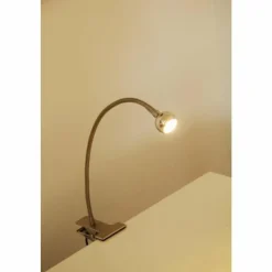 hofstein Lampe à pince Globo SERPENT LED Nickel mat, 1 lumière