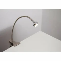 hofstein Lampe à pince Globo SERPENT LED Nickel mat, 1 lumière
