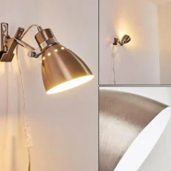 hofstein Lampe à pince Stranderott Acier inoxydable, 1 lumière* Lampes À Poser