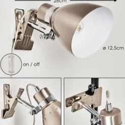 hofstein Lampe à pince Stranderott Acier inoxydable, 1 lumière* Lampes À Poser