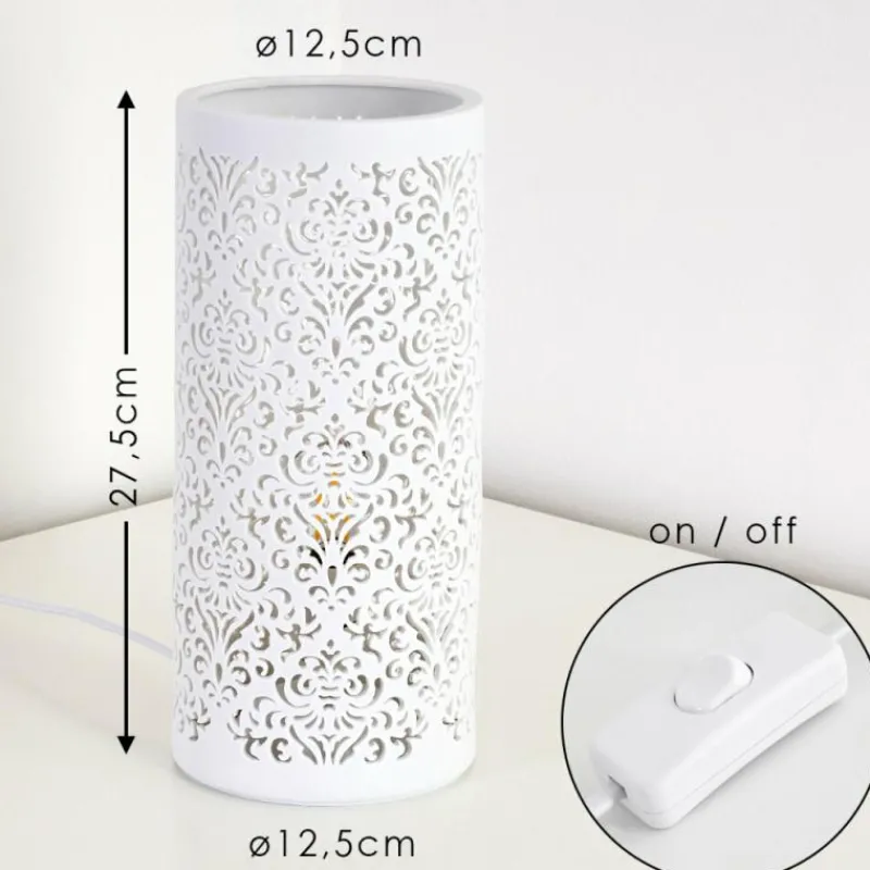 Luminaires Orientaux-hofstein Lampe à poser Aberjona Blanc, 1 lumière