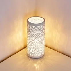 Luminaires Orientaux-hofstein Lampe à poser Aberjona Blanc, 1 lumière