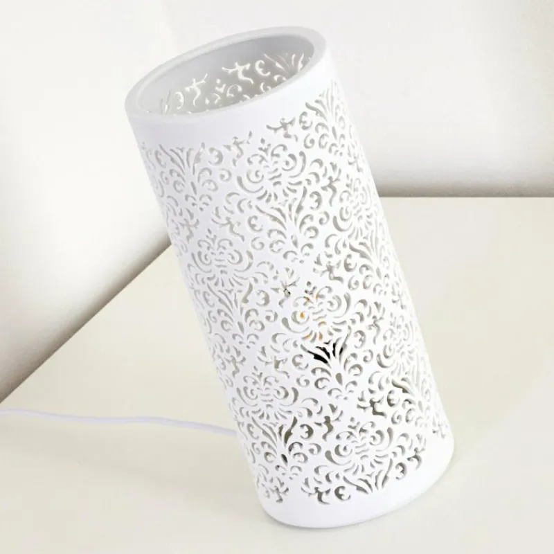 Luminaires Orientaux-hofstein Lampe à poser Aberjona Blanc, 1 lumière