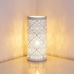 Luminaires Orientaux-hofstein Lampe à poser Aberjona Blanc, 1 lumière