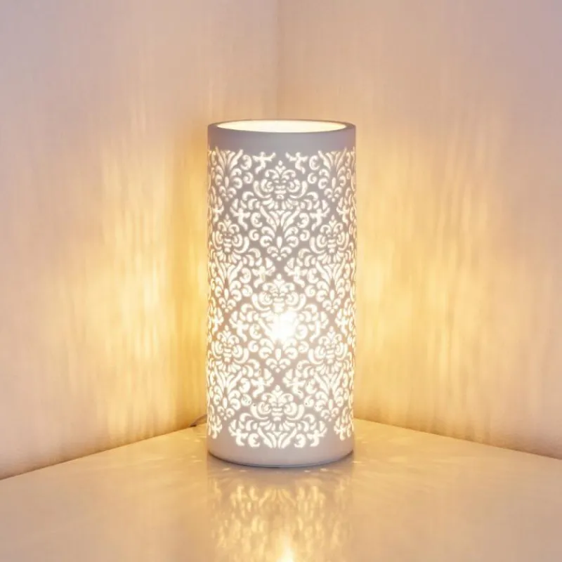 Luminaires Orientaux-hofstein Lampe à poser Aberjona Blanc, 1 lumière