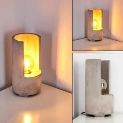 Luminaires Rustiques-hofstein Lampe à poser Amite Gris, 1 lumière