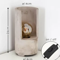 Luminaires Rustiques-hofstein Lampe à poser Amite Gris, 1 lumière