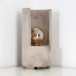 Luminaires Rustiques-hofstein Lampe à poser Amite Gris, 1 lumière