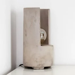 Luminaires Rustiques-hofstein Lampe à poser Amite Gris, 1 lumière