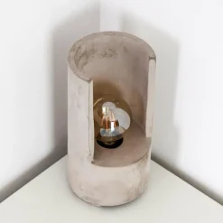 Luminaires Rustiques-hofstein Lampe à poser Amite Gris, 1 lumière