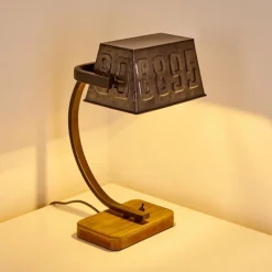 Luminaires Rustiques-hofstein Lampe à poser Anvik Brun, Gris, Rouille, 1 lumière