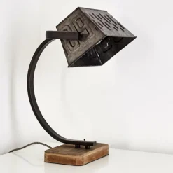 Luminaires Rustiques-hofstein Lampe à poser Anvik Brun, Gris, Rouille, 1 lumière