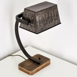 Luminaires Rustiques-hofstein Lampe à poser Anvik Brun, Gris, Rouille, 1 lumière