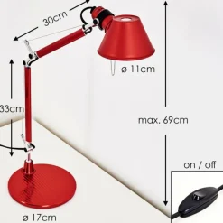 Lampe Design-Luminaires Artemide Lampe à poser Artemide TOLOMEO MICRO Rouge, 1 lumière
