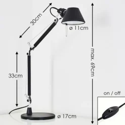 Lampe Design-Luminaires Artemide Lampe à poser Artemide TOLOMEO MICRO Noir, 1 lumière